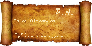 Pákai Alexandra névjegykártya